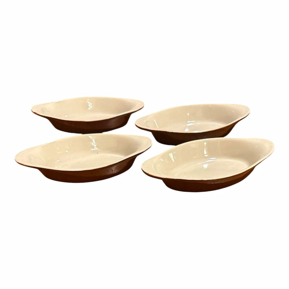 Vintage Crestware Professional Set of 4 Oval Au Gratin Dishes 9 in